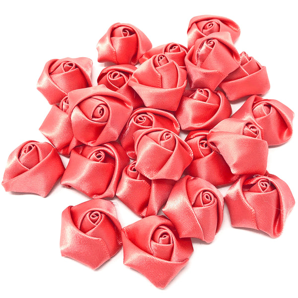 25mm Felt Flatback Ribbon Roses