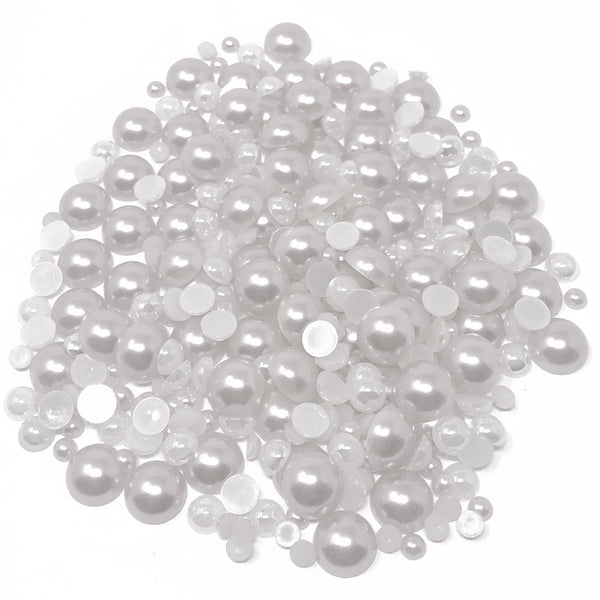 Mini Resin Mixed Size Half Pearls (Pack of 500 Approx)
