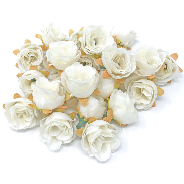25mm Synthetic Rose Bud Flowers (Faux Silk) - Mini Rose Buds
