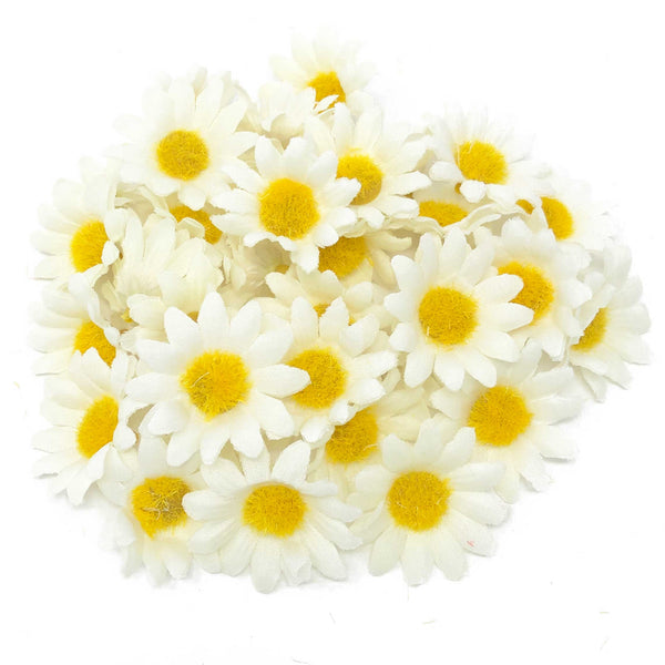 35mm Synthetic Daisy Flowers (Faux Silk) - Mini Daisy Heads