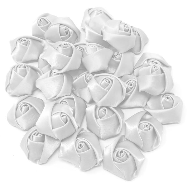 25mm Felt Flatback Ribbon Roses