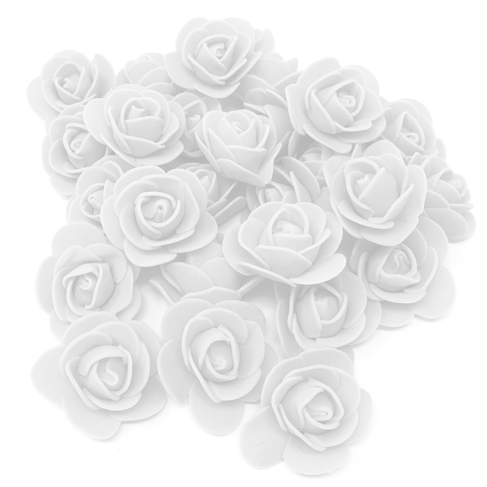 White 30mm Foam Rose Flowers