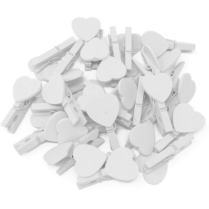 White 30mm Coloured Pegs with Matching 18mm Coloured Hearts