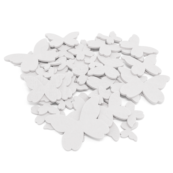 50 Mixed Size Wood Butterflies