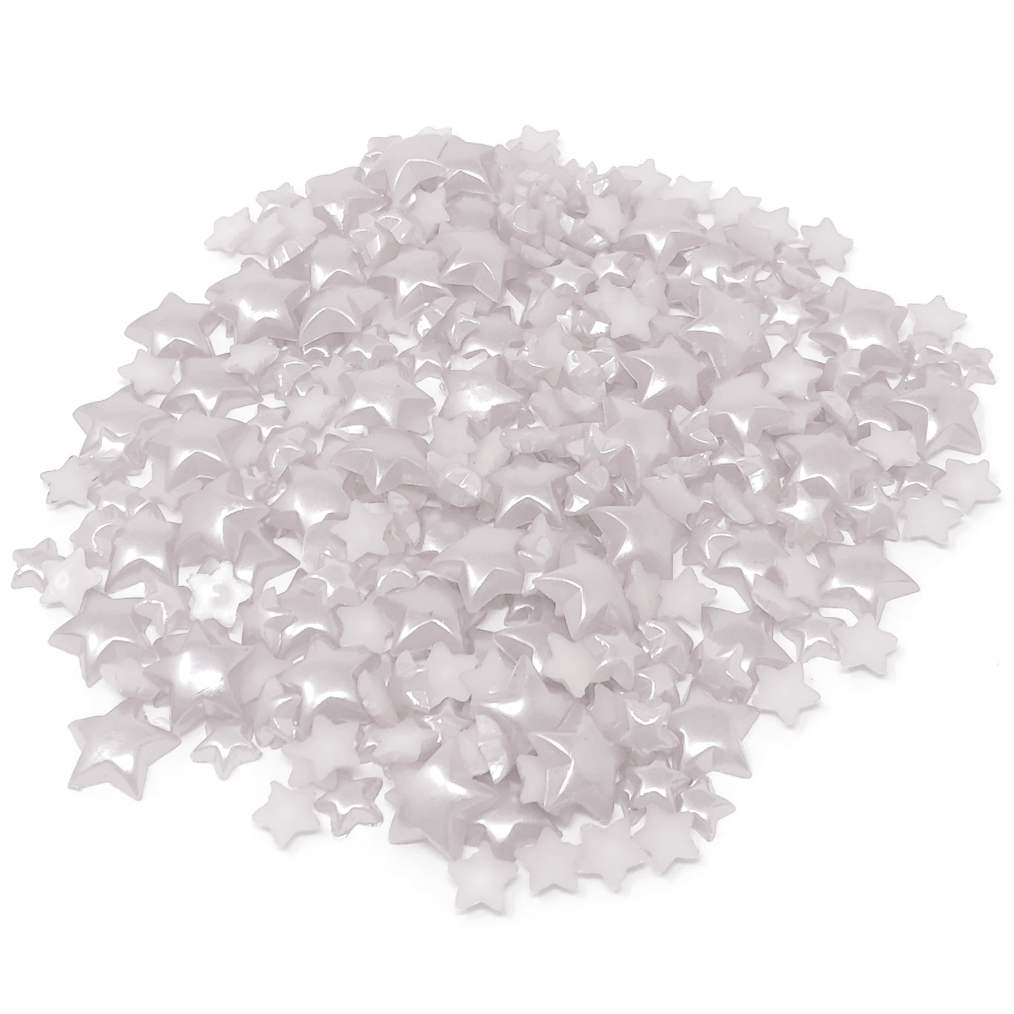 White Mini Resin Mixed Size Star Half Pearls (Pack of 500 Approx)