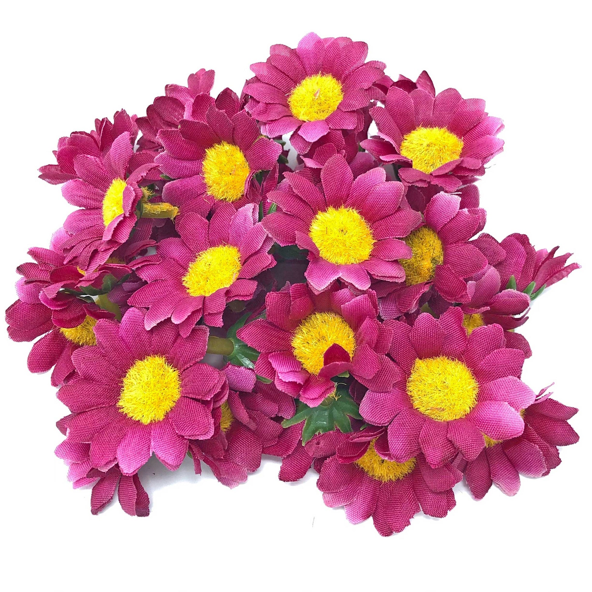 Wine Red 35mm Synthetic Daisy Flowers (Faux Silk) - Mini Daisy Heads