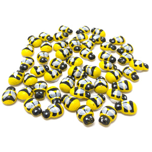 Mini 9x12mm Bees Self Adhesive Wooden Bumble Bee Wood Toppers