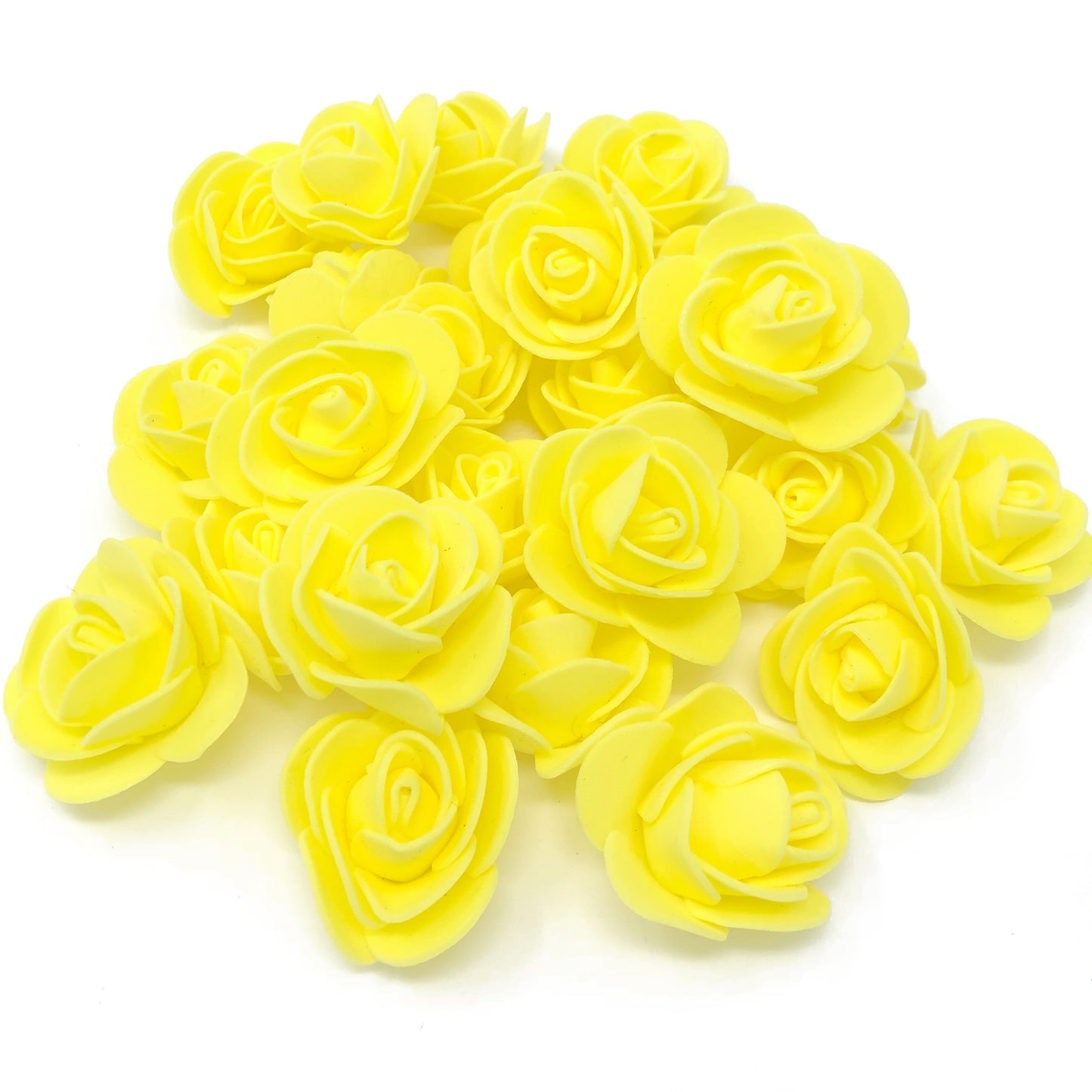 Yellow 30mm Foam Rose Flowers