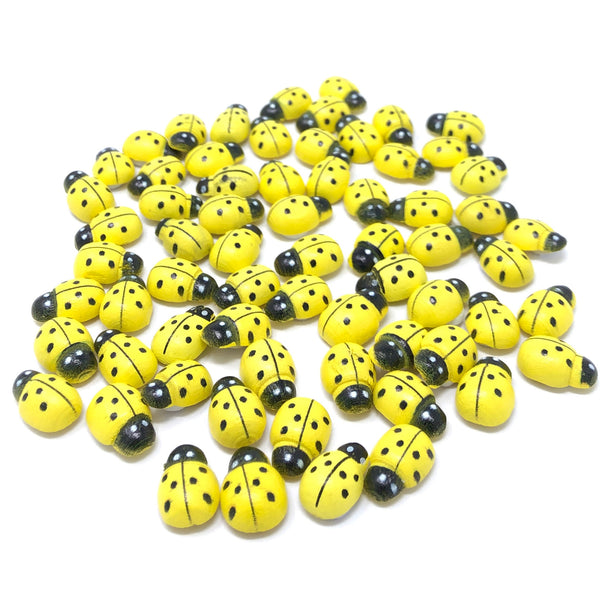 Mini 9x12mm Ladybirds Self Adhesive Wooden Ladybug Wood Toppers
