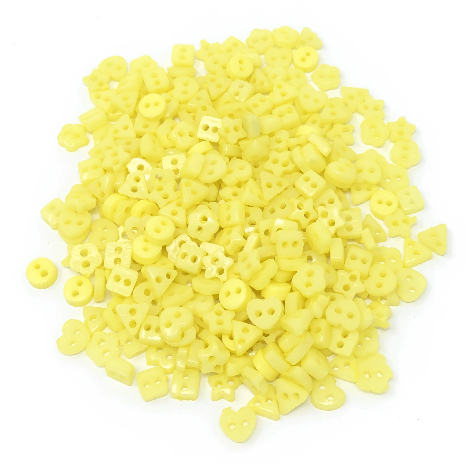 Yellow 6mm Mixed Shape Multicoloured Resin Buttons - Pack of 300
