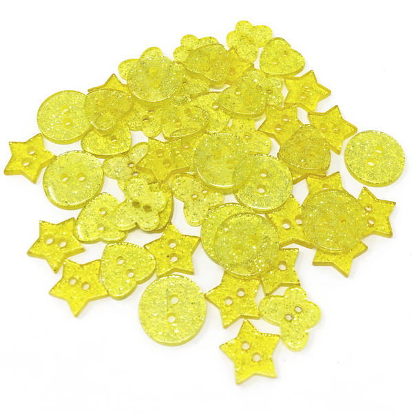 50 Mix Glitter Mix Shape 13mm Resin Buttons
