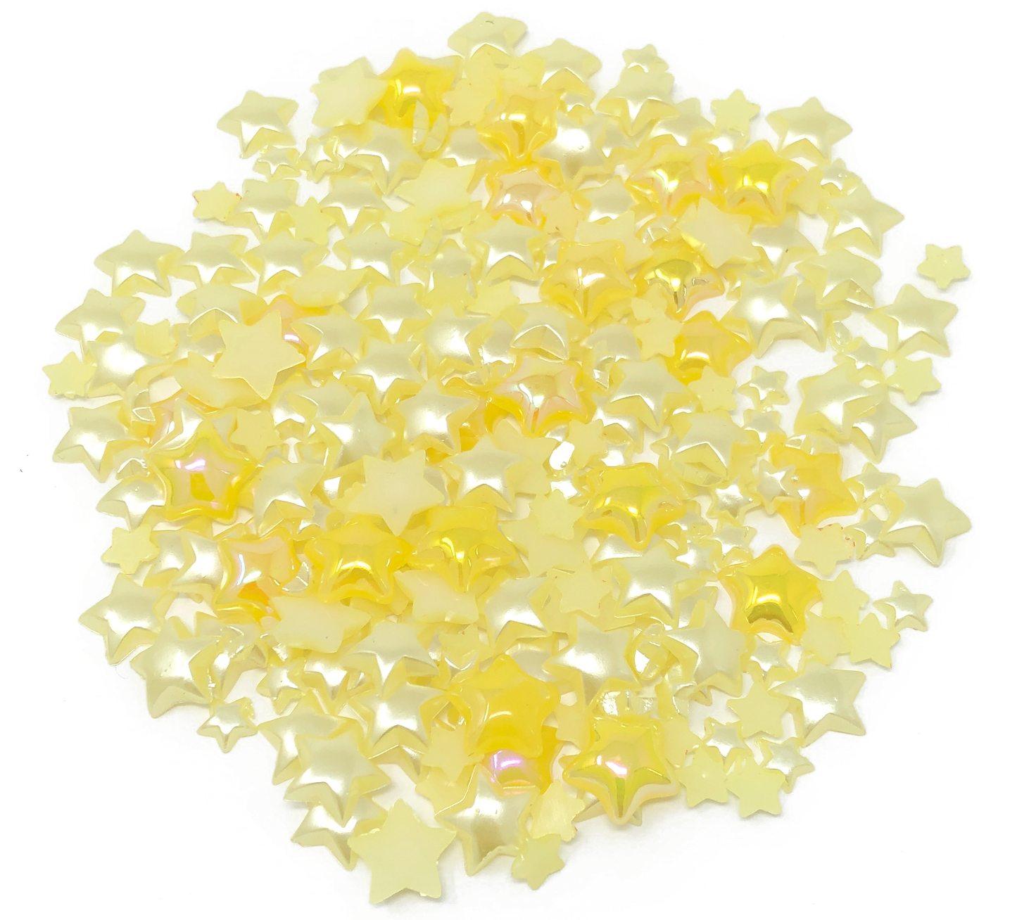 Yellow Mini Resin Mixed Size Star Half Pearls (Pack of 500 Approx)